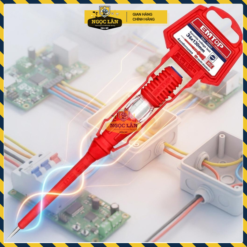 Bút Thử Điện EMTOP Cao Cấp Kiểm Tra Điện Áp AC 100-500V, An Toàn Và Chính Xác