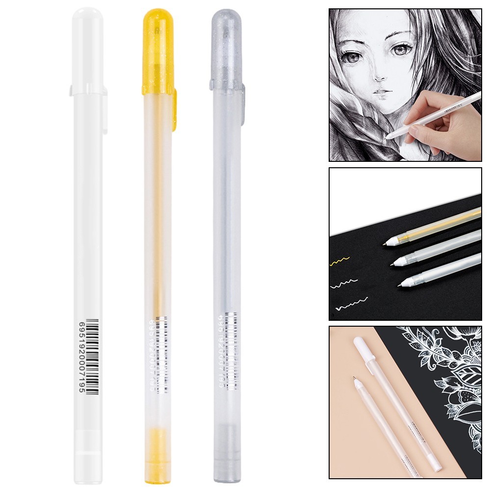[vn] 1 Bút Gel Trắng Cho Nghệ Thuật 0.8 Mm Fine Point Bút Trắng Mực Trắng Bút Fineliner