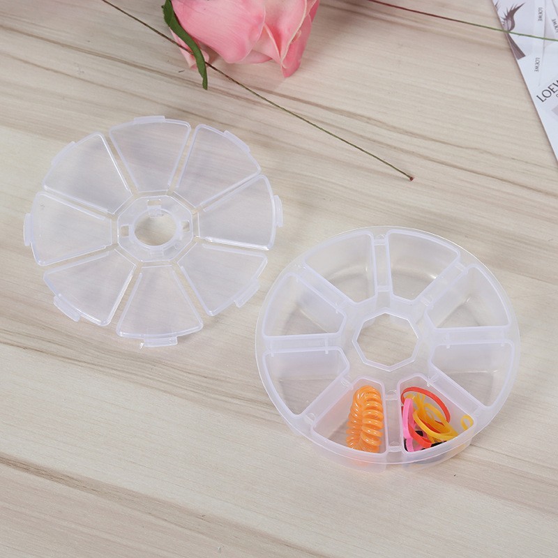 ⚡GIẢM GIÁ LỚN⚡Nhựa Tròn 8 Lưới Để Bàn Hộp Bảo Quản Du Lịch Mỹ Phẩm Trang Sức Tổ Chức