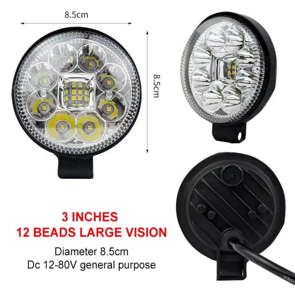 Đất-vn ❤️Đèn LED điểm tròn 3 Inch 12V-80V cho xe tải Đèn lùi siêu sáng
