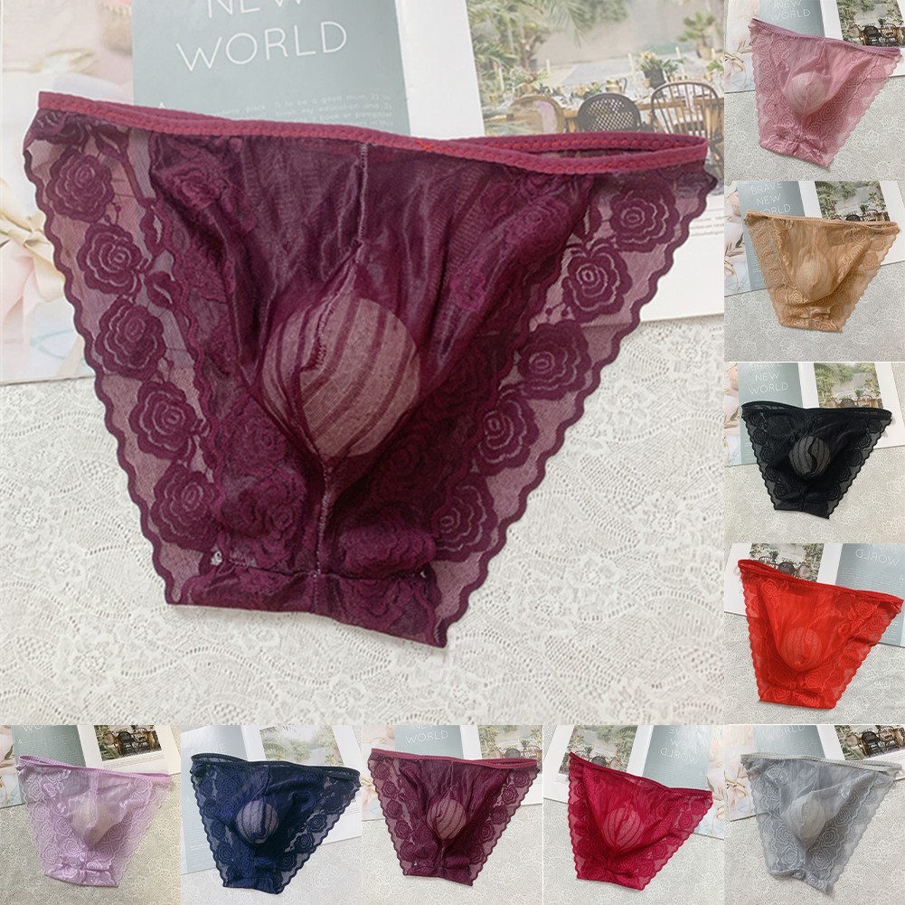 COSYH - Quần Chíp Nam Ren Lưới Sheer với Túi Bổ Sung