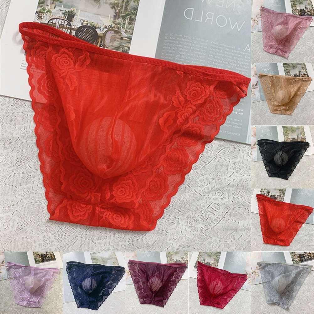 COSYH - Quần Chíp Nam Ren Lưới Sheer với Túi Bổ Sung