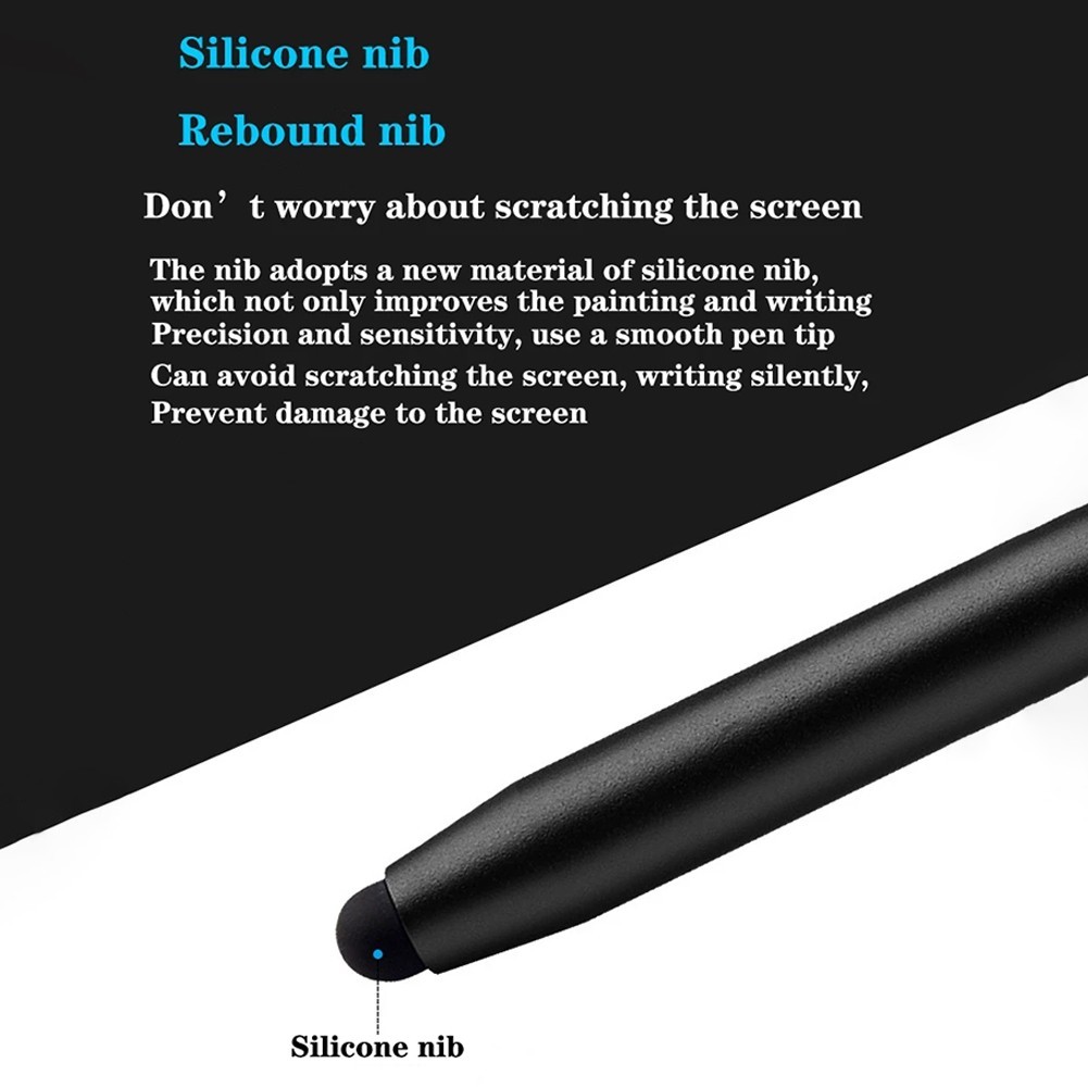 [TOP] Bút chì hai đầu Silicon kép cảm ứng điện dung màn hình cảm ứng cho điện thoại thông minh