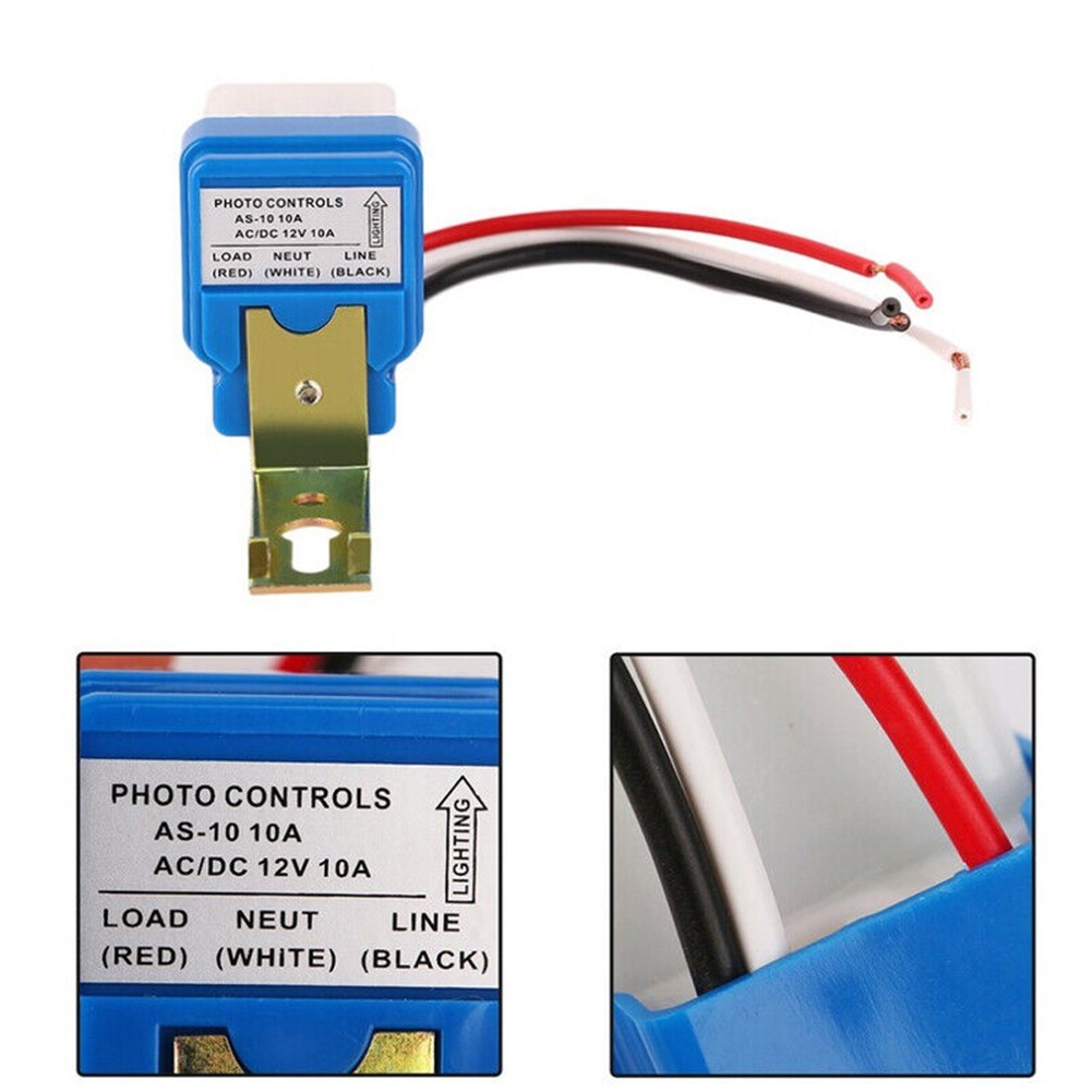 [TOP] AC DC 12V 24V 220V 10A Công tắc cảm biến ánh sáng đường phố Photocell tự động bật tắt