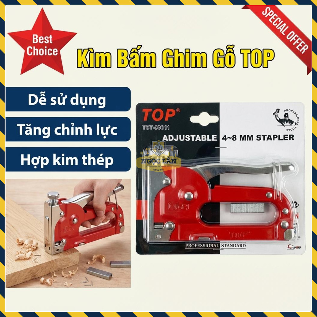 [Chính hãng] Dụng Cụ Bấm Đinh Ghim Có Tăng Top - Bấm Ghim Gỗ, Ván Ép
