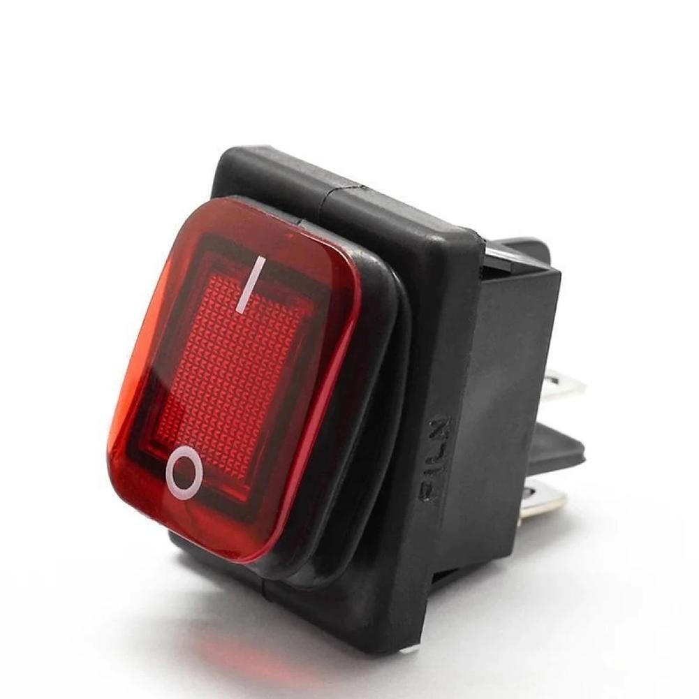 [GIGGLE] DPST 16A 250VAC Rocker Switch Công tắc đặt lại tròn có nắp chống nước 30 * 24mm