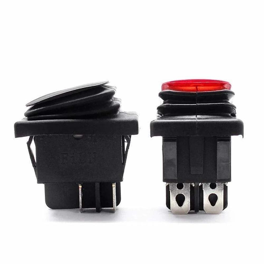 [GIGGLE] DPST 16A 250VAC Rocker Switch Công tắc đặt lại tròn có nắp chống nước 30 * 24mm