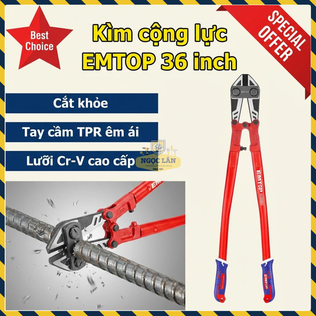 Kìm Cộng Lực EMTOP 36 Inch Lưỡi Cr-V Cao Cấp