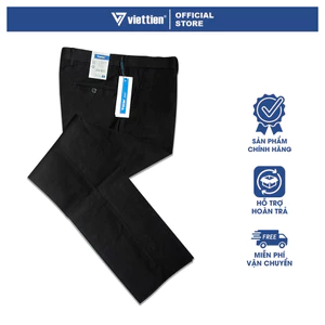 VIETTIEN SALE - Quần Tây Việt Tiến, Màu Đen, Họa Tiết Trơn, Form Regular Chất liệu Cao cấp