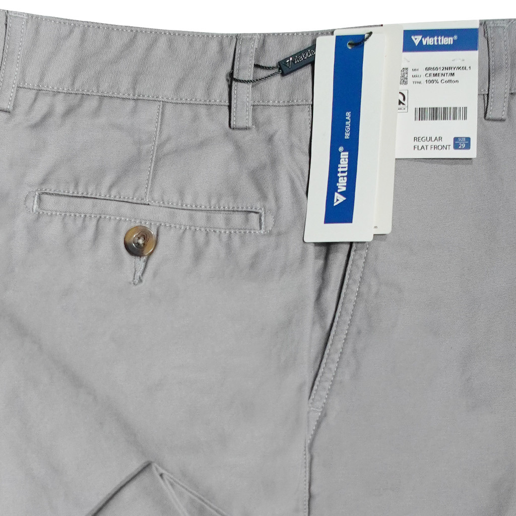 VIETTIEN SALE - Quần Khaki Việt Tiến, Màu Xám, Họa Tiết Trơn, Form Regular Chất liệu Cao cấp