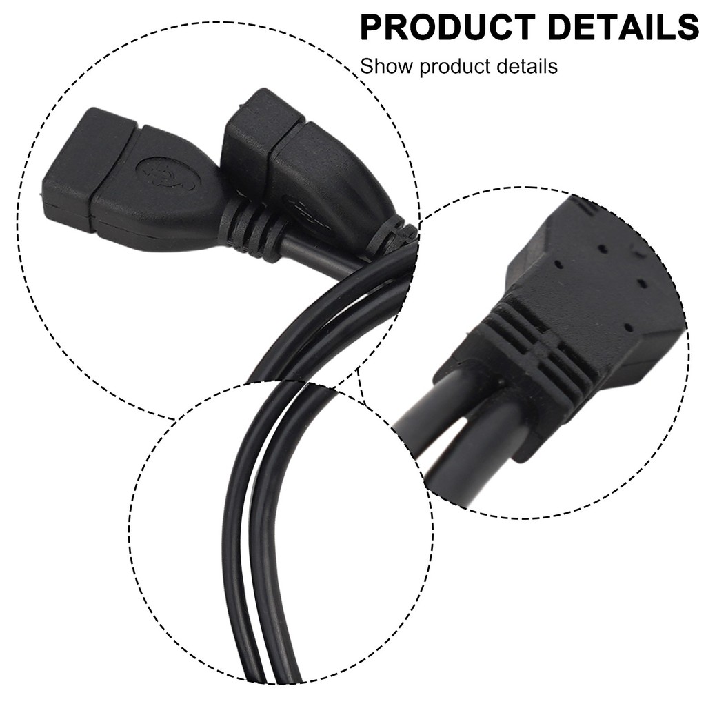 USB 2.0 A Male To 2 Dual USB Male Y Splitter Hub Cáp chuyển đổi dây nguồn