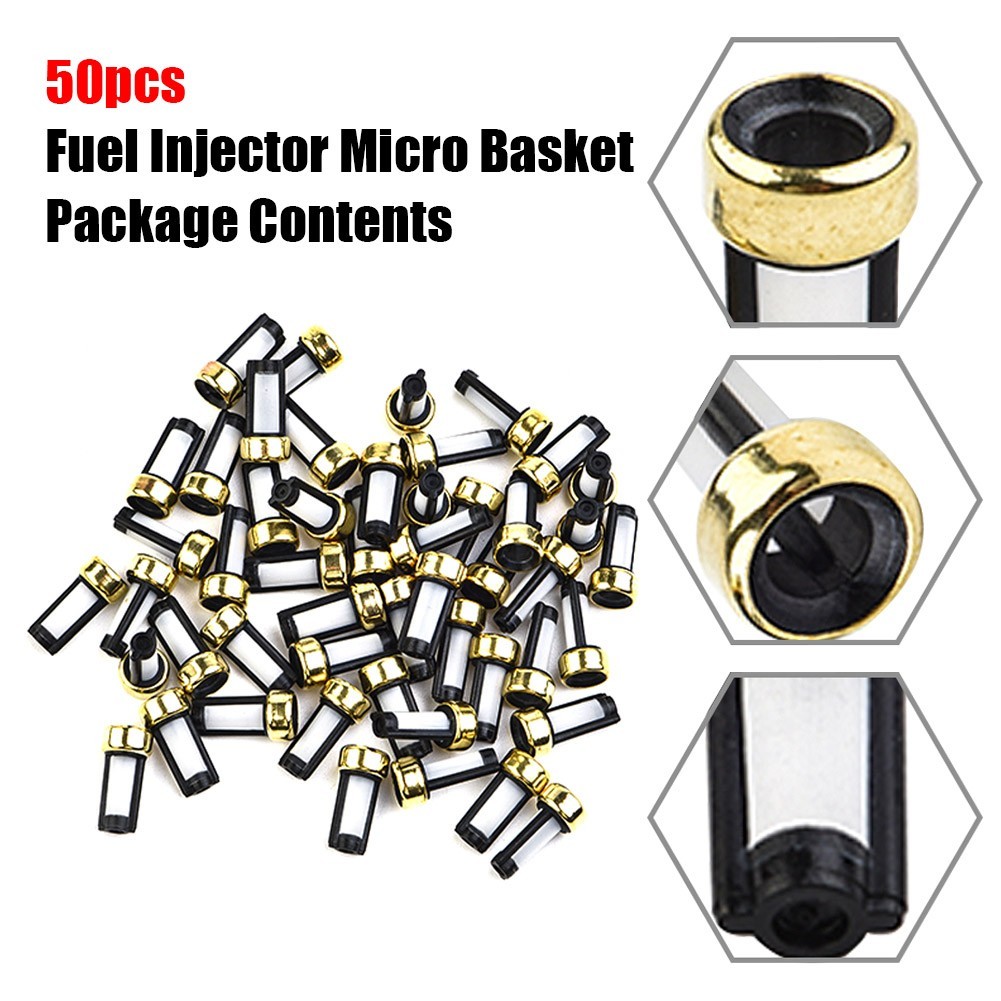Bộ lọc giỏ kim phun nhiên liệu 50 chiếc phù hợp cho bộ dụng cụ sửa chữa kim phun