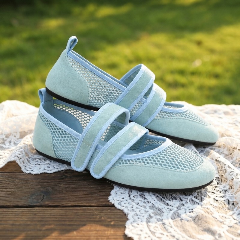 Tikp3 Nữ Mary Jane Giày Đế Bằng Vải Lưới Thoáng Khí Dây Velcro 5 Màu Sắc Để Lựa Chọn Từ Mặc Thoải Mái Để Mặc Hàng Ngày.