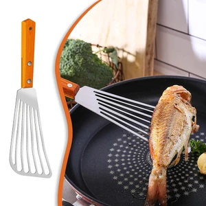 Thìa Chiên Inox Sử Dụng Chảo Chiên Thìa Tay Cầm Bằng Gỗ Thìa Nấu Ăn Thìa Dụng Cụ Nhà Bếp