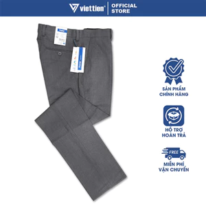 VIETTIEN SALE - QUẦN TÂY VIETTIEN, Màu Xám, Họa Tiết Trơn, Form Regular Fit, Không Ly Chất liệu cao cấp