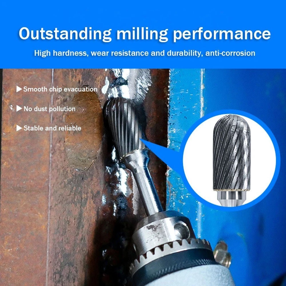 [Smellshi] Bộ định tuyến tập tin quay chuôi 6mm Mài Burr Đánh bóng tập tin thép quay Loại C