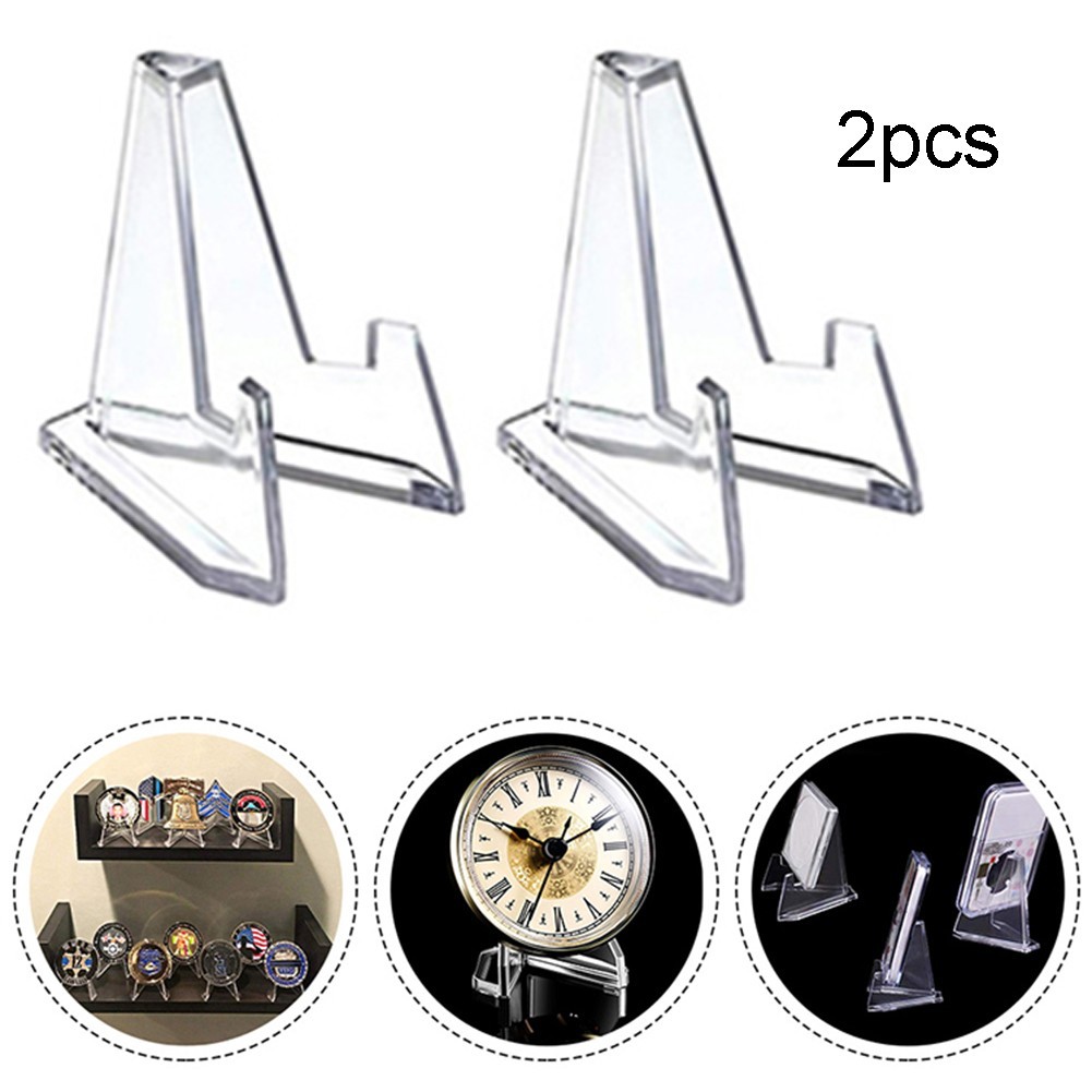 [MÀU SẮC] 2 Chân đế trưng bày tiền xu kỷ niệm Acrylic Giá đỡ trưng bày hình tam giác trong suốt