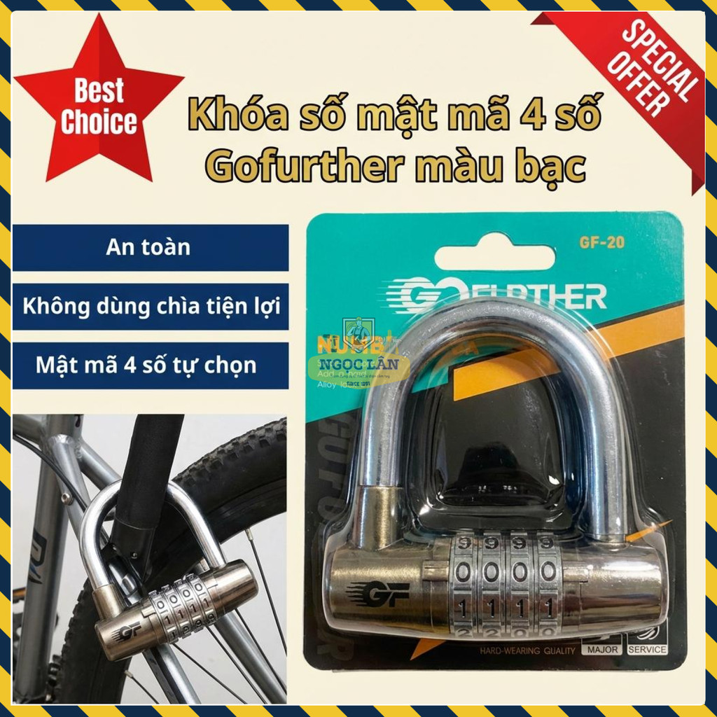 [Combo 2 cái] Khoá số chữ u, Khóa U mật mã GO FURTHER mật mã 4 số an toàn, không dùng chìa