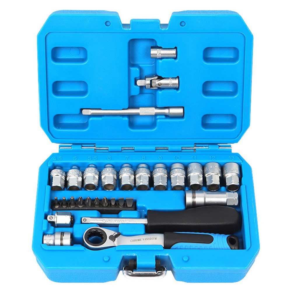 [Smellshi] 29 CÁI Core Ratchet Ổ cắm Mô-men xoắn Bộ cờ lê Công cụ sửa chữa ô tô Tuốc nơ vít