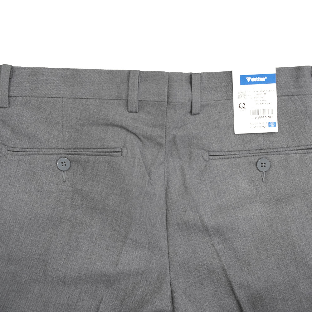 VIETTIEN SALE - QUẦN TÂY VIETTIEN, Màu Xám, Họa Tiết Trơn, Form Regular Fit, Không Ly Chất liệu cao cấp
