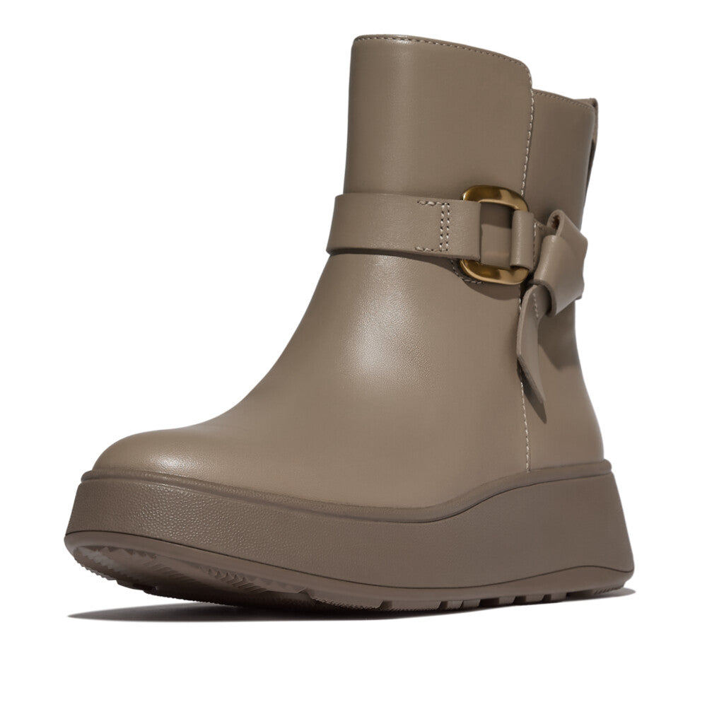 Giày Boots Nữ F-Mode Square-Ring Leather Flatform