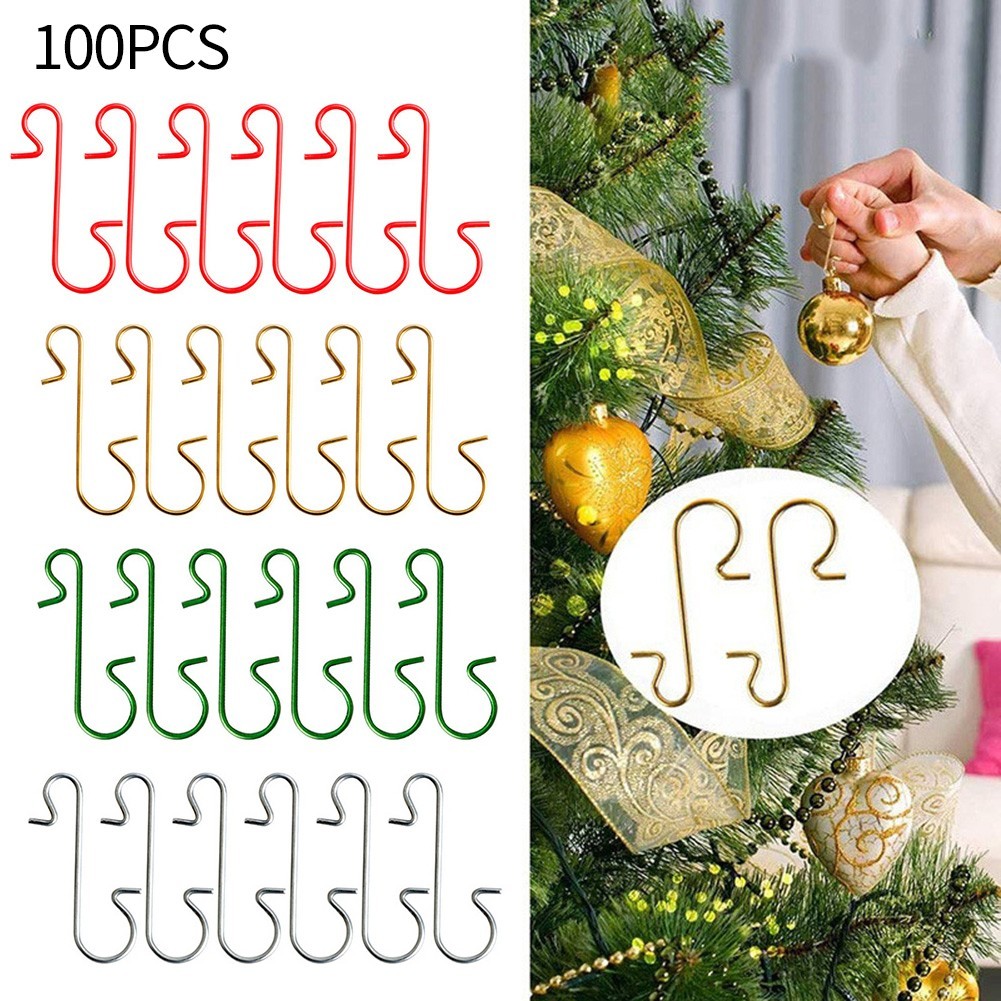 [Giá thanh lý] 100 CÁI Trang trí ngày Giáng sinh Móc S Cây thông Noel Móc tất Giáng sinh