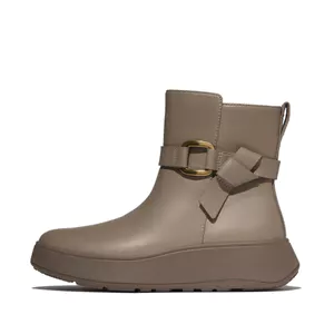 Giày Boots Nữ F-Mode Square-Ring Leather Flatform