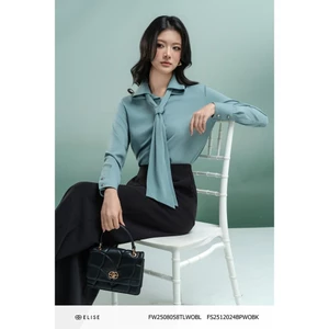 SM cổ đức xanh pastel kèm dây nơ thiết kế Elise mã sản phẩm FW2508058TLWOBL
