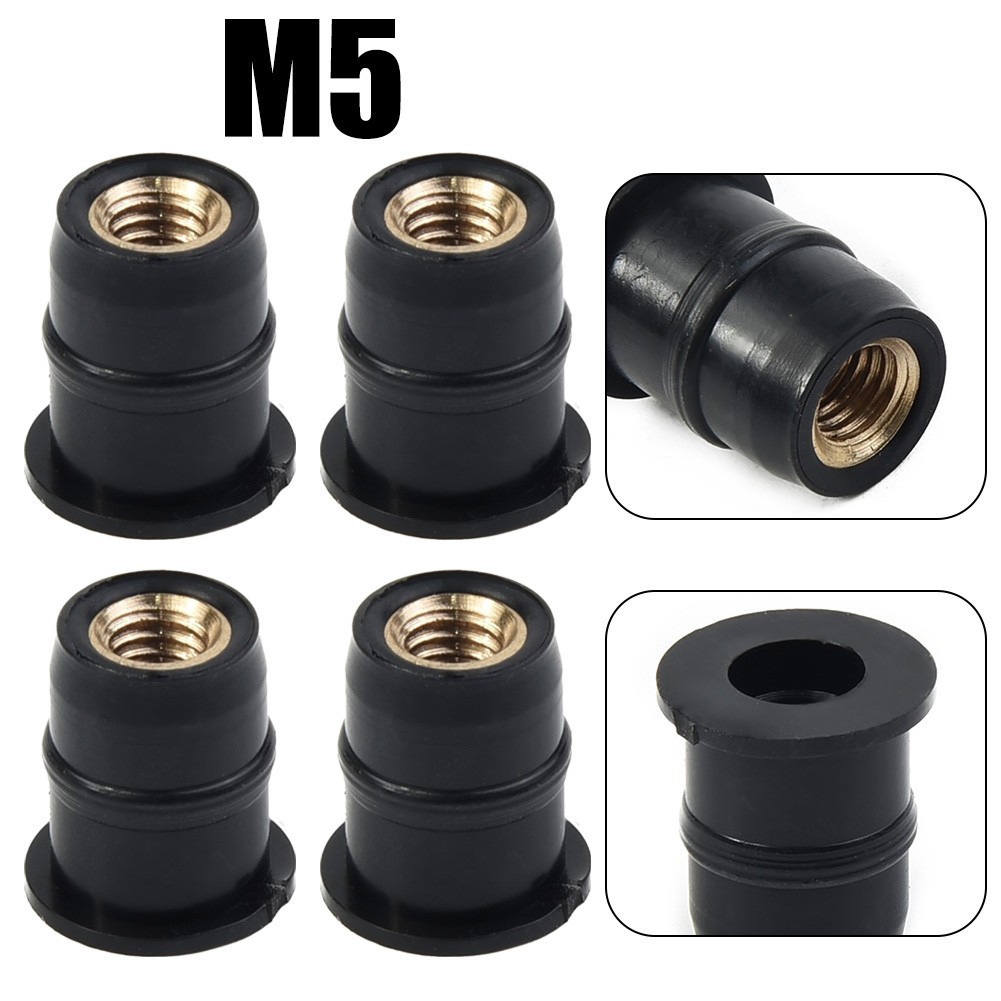 ⭐ GIẢM GIÁ LỚN⭐4 Chiếc Kính Chắn Gió Xe Máy Đai Ốc Cao Su M5 Rung Giảm Chấn Bảng Gắn 5mm [ane-vn]