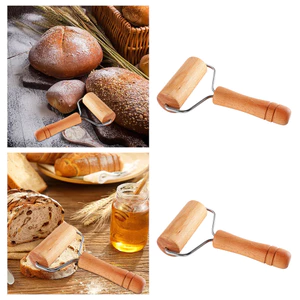 Gỗ Cán Pin Chống Dính Bột Tay Cán Pin Hộ Gia Đình Con Lăn Bánh Bao Da Bột Dính Dụng Cụ Nướng Bánh