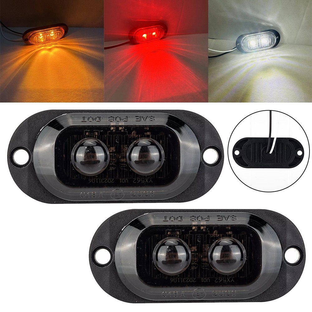 ⭐ Bán chạy ⭐2 Đèn Đánh Dấu Bên 2LED Chống Thấm Nước Cho Thuyền Trailer Xe Tải RV [land-vn]