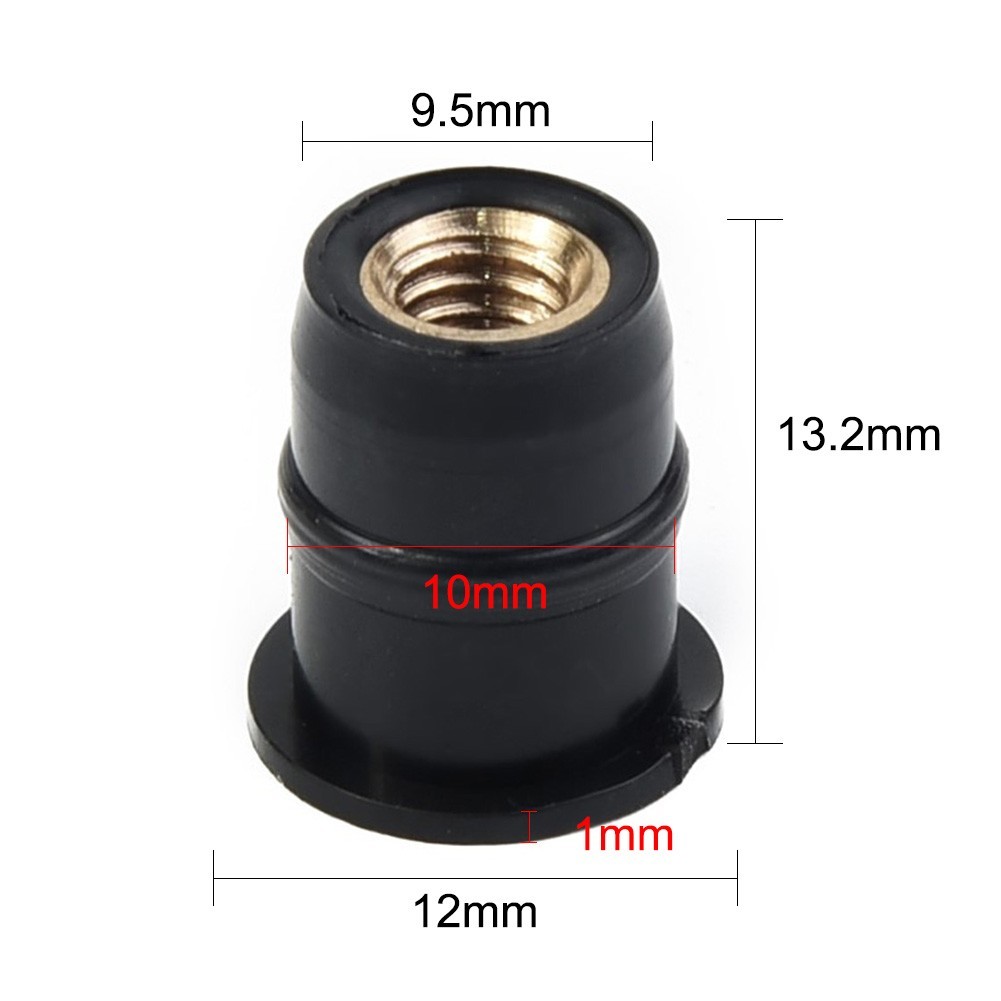 ⭐ GIẢM GIÁ LỚN⭐4 Chiếc Kính Chắn Gió Xe Máy Đai Ốc Cao Su M5 Rung Giảm Chấn Bảng Gắn 5mm [ane-vn]