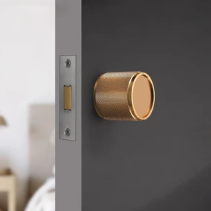 Khóa cửa vô hình tròn tối giản hiện đại cho tủ văn phòng tại nhà Màu xám đen