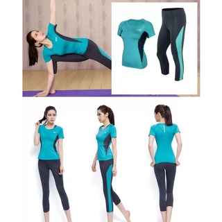 Bộ lửng thể thao B11 tập gym, yoga, chạy bộ, ... áo có tay phủ bụng quần lửng hàng VNXK