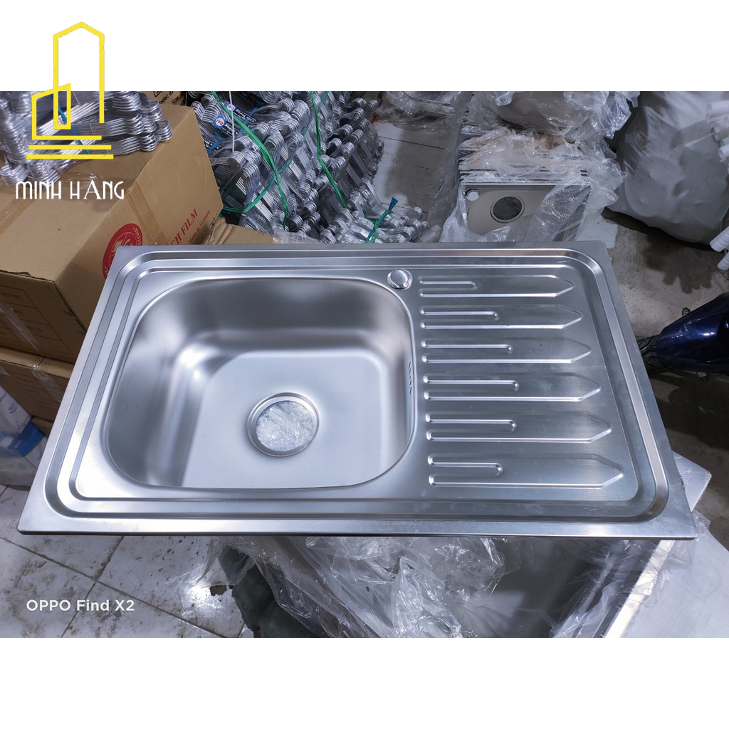 Chậu rửa chén 1 hộc 1 cánh inox kích thước 75x45 | Shopee Việt Nam