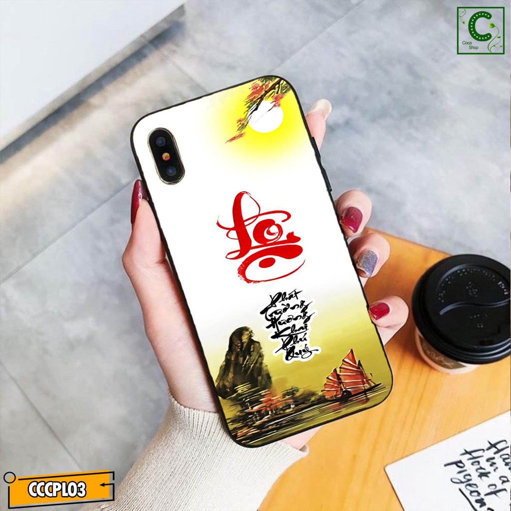 Ốp lưng iphone mặt kính in hình siêu đẹp - Chữ Lộc phát tài - 6/6plus/6s/6splus/7/7plus/8/8plus/x/.....