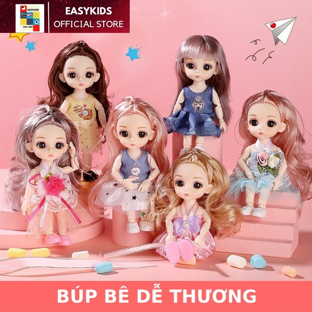 Đồ chơi búp bê cho bé gái 23 khớp xinh xắn cao 17cm dễ dàng cử động