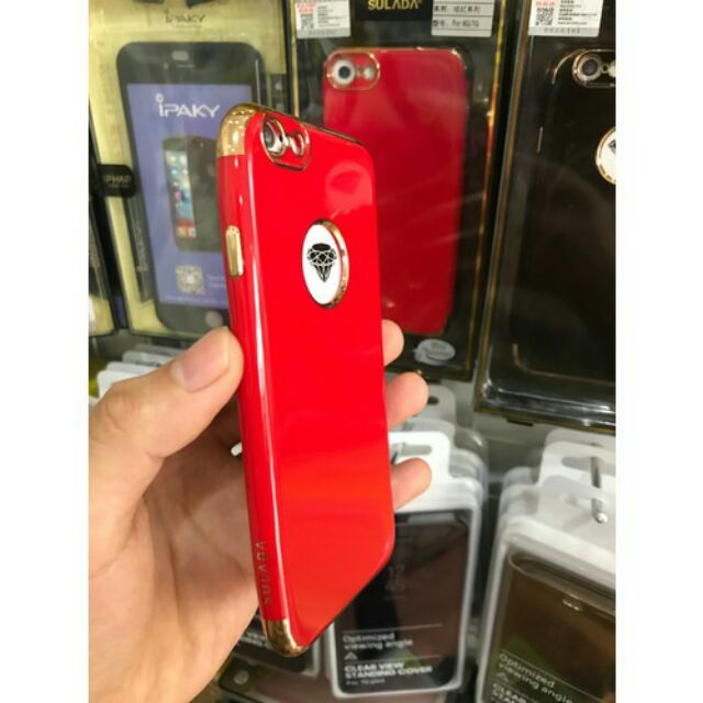 Ốp lưng đỏ bóng cho Iphone 6 Plus Hàng cao cấp