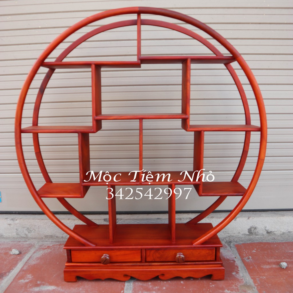 Kệ mini tròn gia dụng gỗ gõ cỡ khủng-kệ bày đồ gỗ cao 67 ngang 60 sâu ...