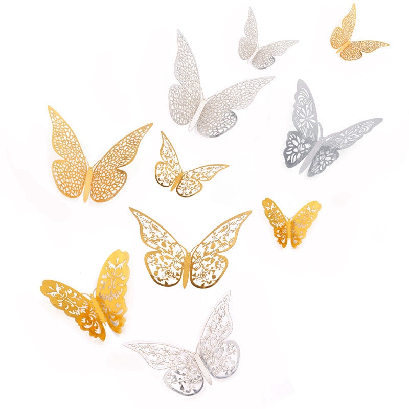 12 Sticker dán tường họa tiết 3D hình con bướm dùng trang trí ...