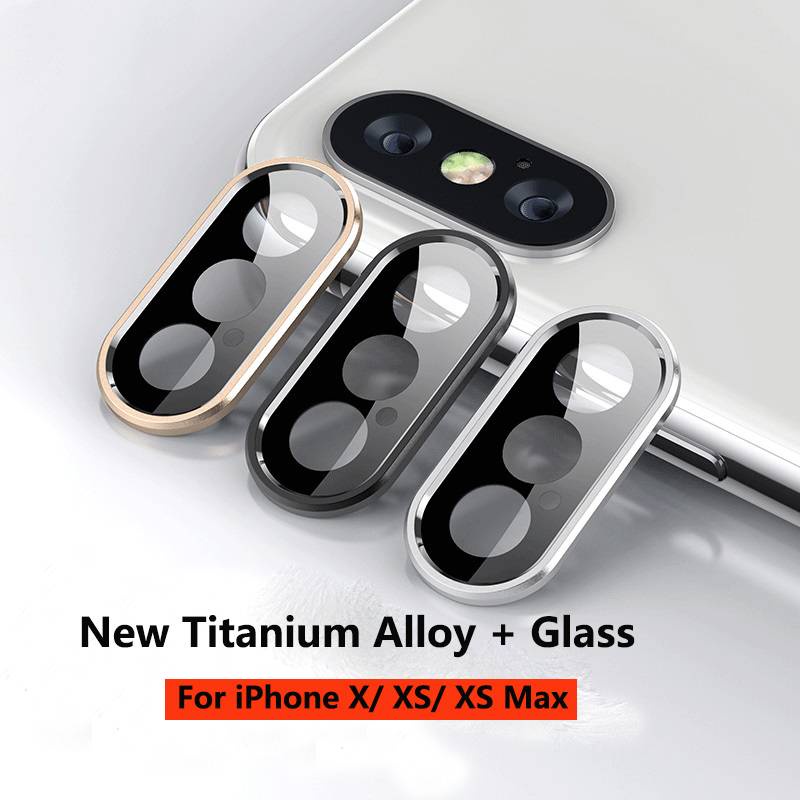 Full Camera Bảo Vệ Cho iphone X XS Max XR Vòng Kim Loại + Kính Cường Lực Phía Sau Ống Kính Máy Ảnh Miếng Dán