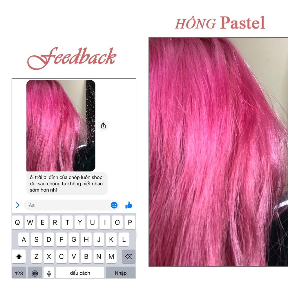 Thuốc nhuộm tóc màu HỒNG PASTEL 100ml lên mầu chuẩn tone