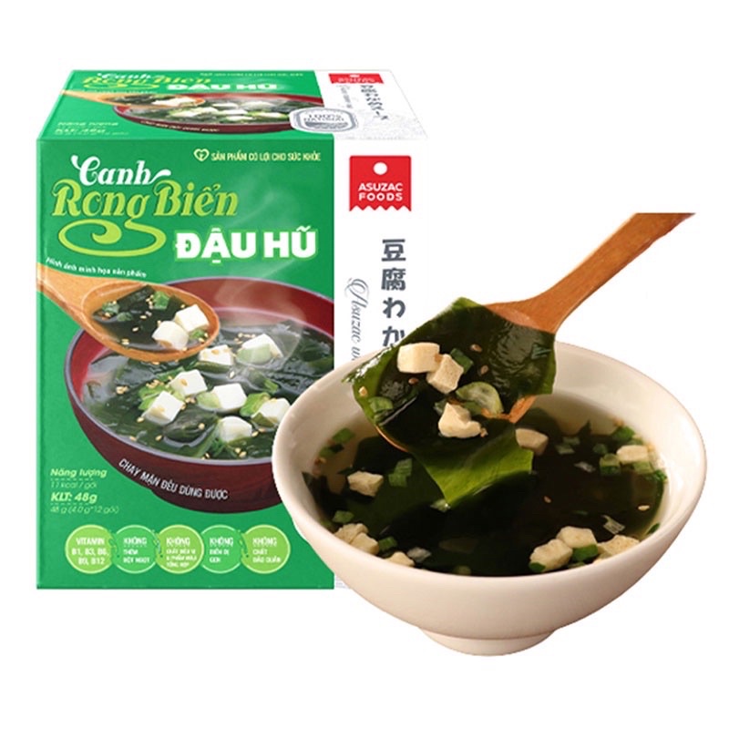 Canh Rong Biển Đậu Hủ Asuzac ( Hộp 10 gói ) Dùng Chay Được | Shopee ...
