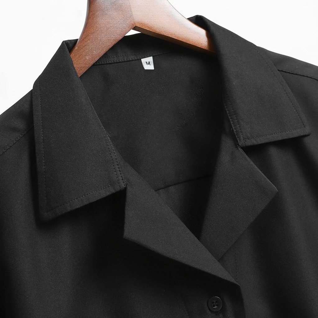 Áo sơ mi Basic Unisex form rộng , cổ vest --NGỰC MCQUEEN