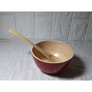 bát trộn kem đắp mặt nạ làm bằng tre.