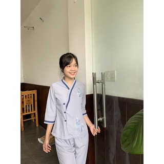 set đồ lam đi chùa, thời trang nữ phật giáo