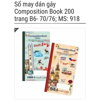 KLONG - Sổ may dán gáy chủ đề các Quốc gia - 200 trang B6 Composition Book - 70/76; MS: 918 🌻