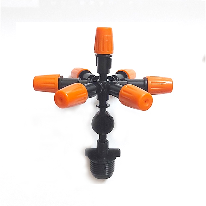 Béc phun sương 7 hướng cam (Chân nối tùy chọn), béc tưới cây