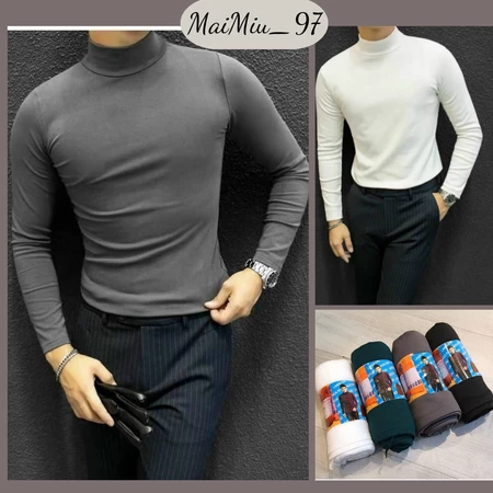 <40-85kg> Áo Giữ Nhiệt Nam Áo Thun Lót Nỉ Nam Dài Tay Cổ Cao Giữ Ấm Thể Thao Cho Bạn NAM Cao Cấp