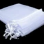 YUJUNI 25 / 50 Chiếc Organza Gạc Gói Kẹo Giáng Sinh Ủng Hộ Trang Sức Đóng Gói Túi Trắng